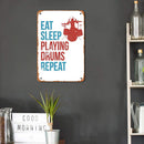 Metal Signs EAT SLEEP PLAYING DRUMS REPEAT Garage Decoration Rectangular 20x30cm