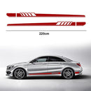 2pcs Car Side Body Vinyl Decals Long Stripe Stickers for Mercedes-Benz(Red)