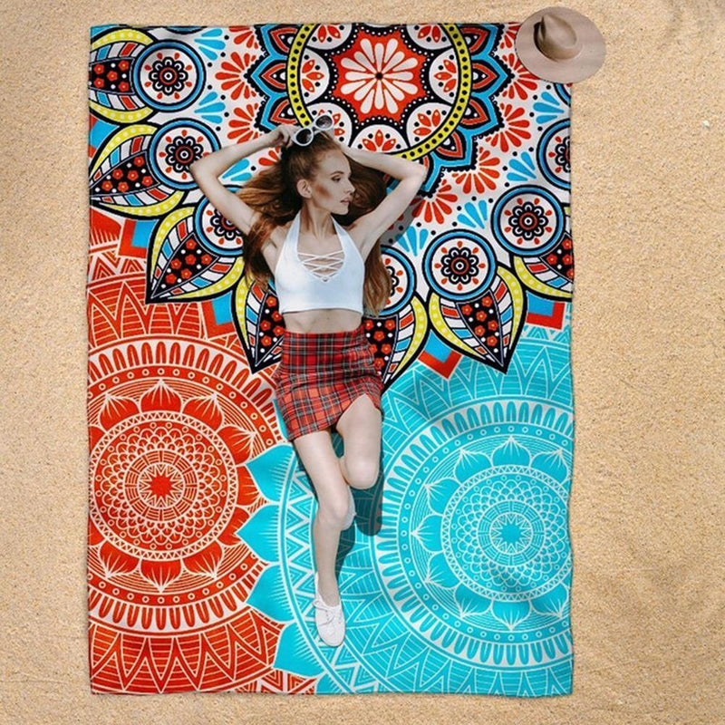 Waterproof Beach BBQ Blanket Outdoor Picnic Camping Playing Mat (Flower)