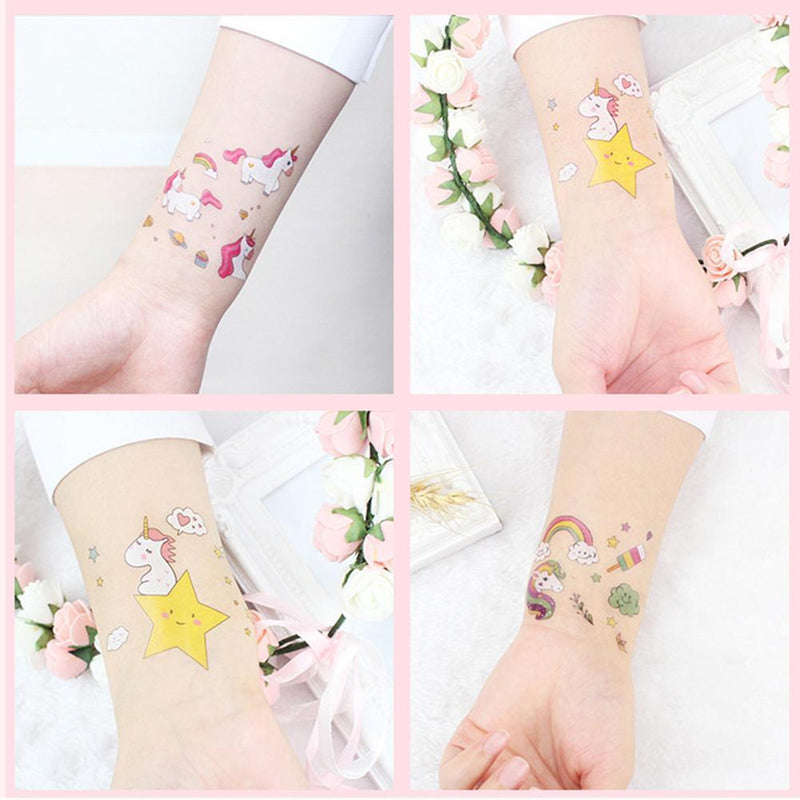 12pcs Cartoon Horse Waterproof Temporary Tattoo Stickers Children Body Art Newly