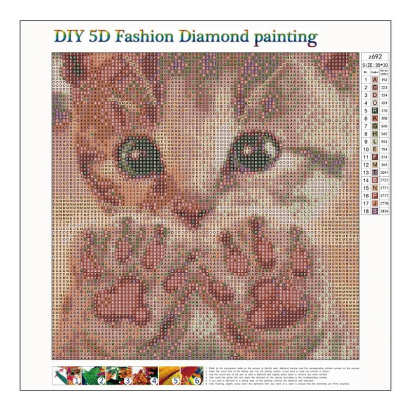 5D DIY Full Drill Diamond Painting Cat Cross Stitch Embroidery Kit Wall Art