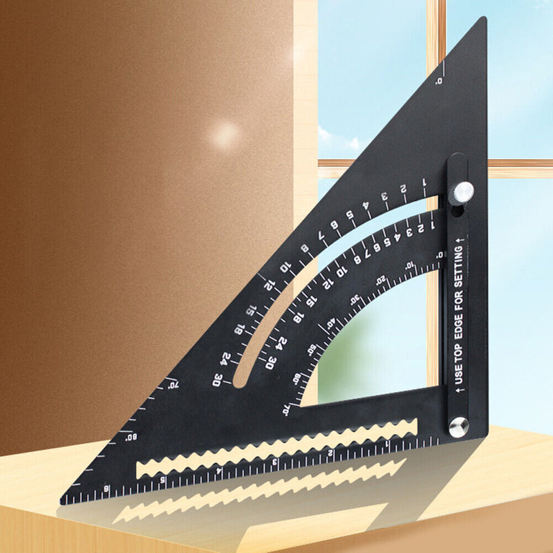 Aluminum Alloy Triangle Ruler Angle Protractor Woodworking Measurement Tools