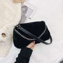 Retro Animal Chain Underarm Bags Purse Women Plush Top-handle Clutch (2)