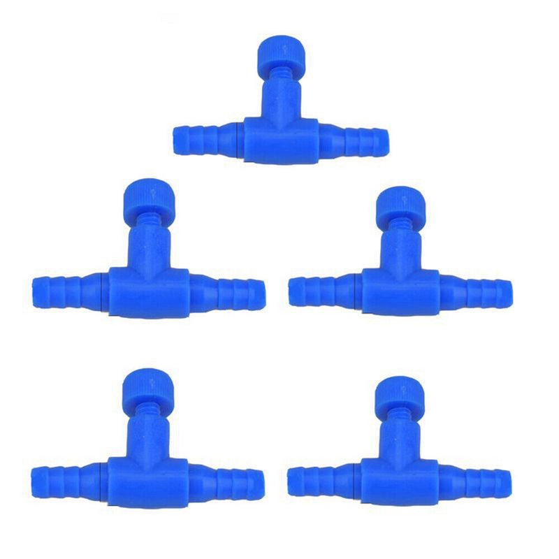 5pcs Aquarium Fish Tank Air Line Flow Control Regulate Valve Switch (Blue) Newly