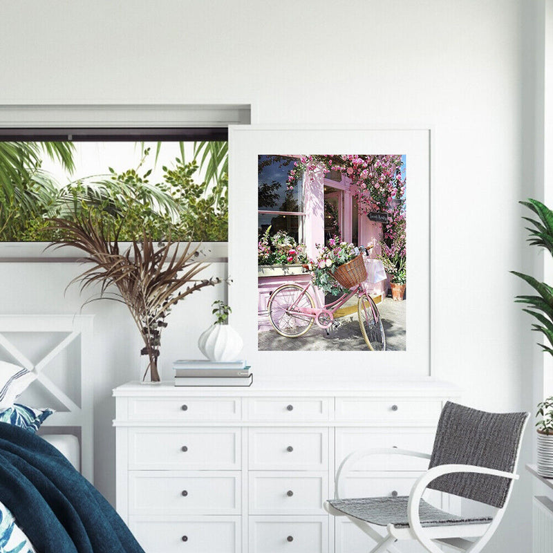 Window Bicycle Canvas Painted Oil Paint By Numbers Wall Art Modern Bedroom Decor