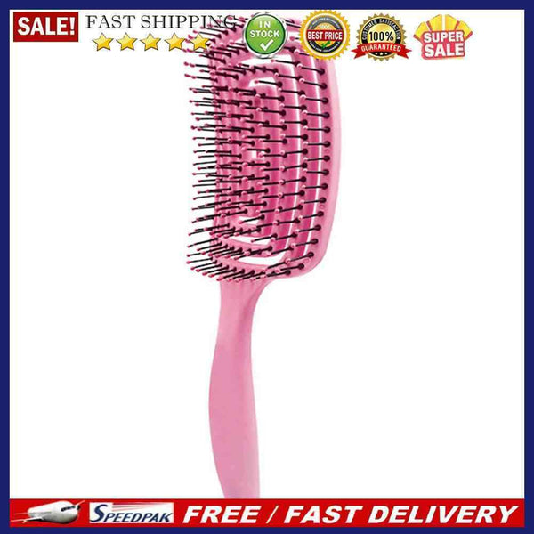 Massager Comb Wide Teeth Anti-static Salon Styling Smooth Hair Combs(Pink)