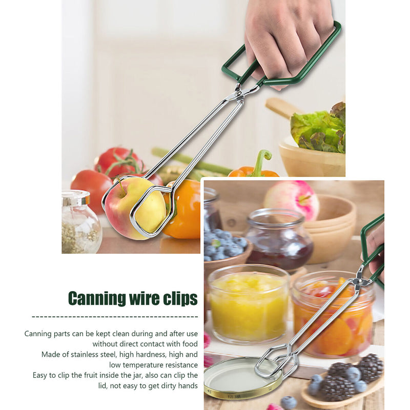 Canning Kit, Canning Jar Lifter with Grip, Anti-Scald Clip, 6pcs (Green)