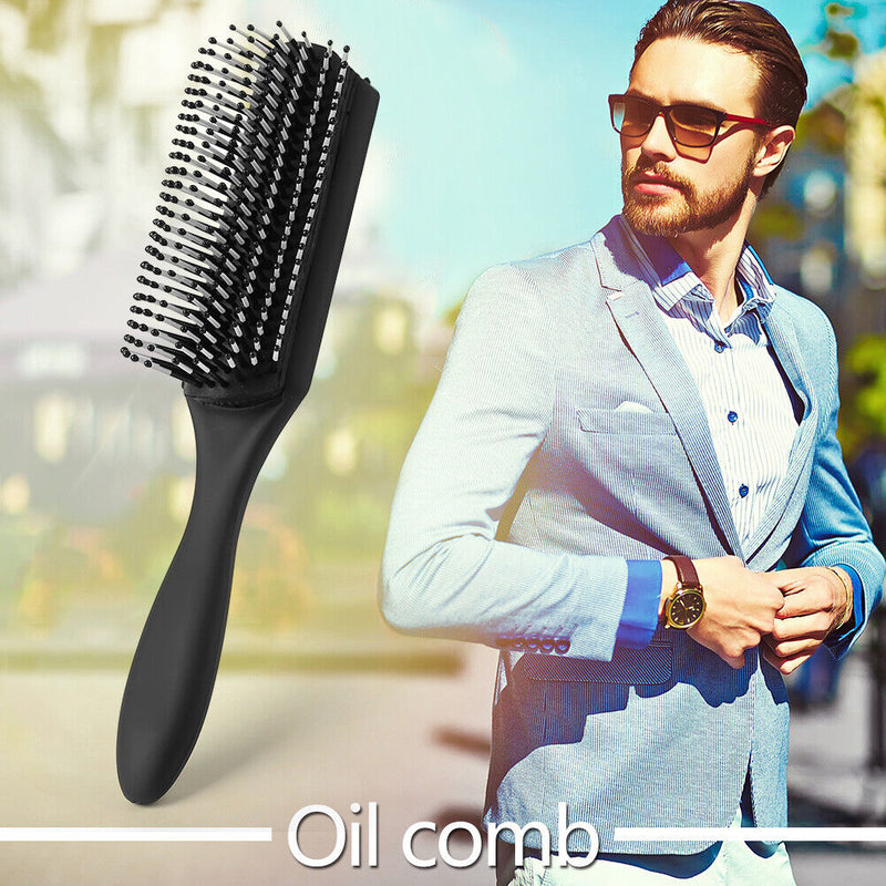 9-Row Hair Brush Scalp Massager Curly Detangle Hair Comb Salon Styling Tool