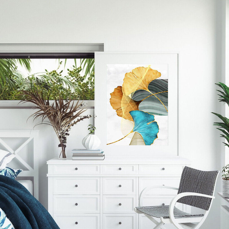 Oil Painting By Numbers Acrylic Handmade Gingko Leaves Digital Picture Art De