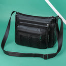 Fashion Solid Color Messenger Handbag Casual Women Multi Pocket PU Crossbody Bag