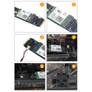 M.2 M Key to M2 A+E Key Slot PCIe Bluetooth WiFi Card Adapter for AX200 9260AC