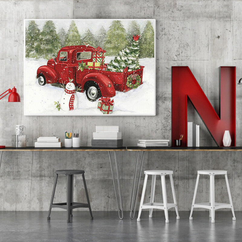 DIY 5D Christmas Car Diamond Painting Round Drill Rhinestone Picture Craft Decor