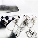 Jewelry Multi-layer Chain Cross Virgin Mary Pendant Open Finger Ring Punk Rings