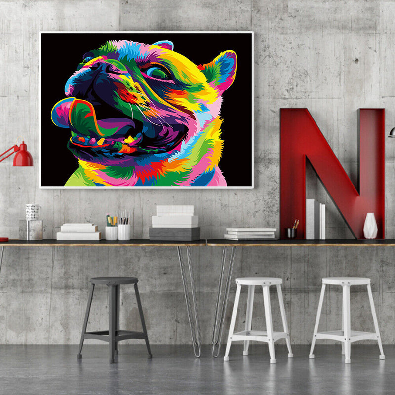 Painted Pug Oil Paint By Numbers DIY Canvas Wall Art Picture Craft Home Dec