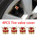 4x Universal Car Rhinestone Crown Wheel Tire Valve Caps Tyre Rim Stem Air Cov