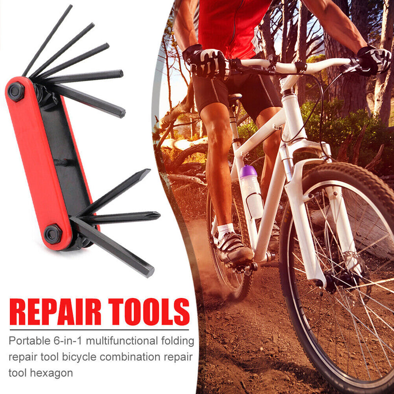 6 in 1 Mountain Bike Repair Tool Portable Screwdriver Allen Key Hex Wrench Newly