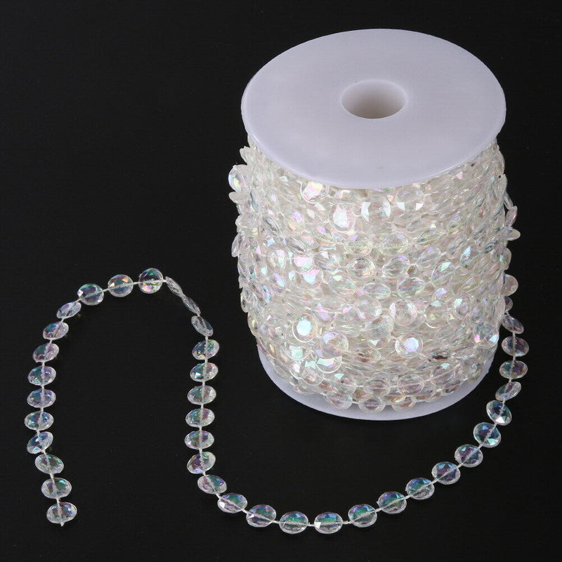 99FT Garland Diamond Acrylic Crystal Bead Curtain Wedding DIY Party Decor Newly
