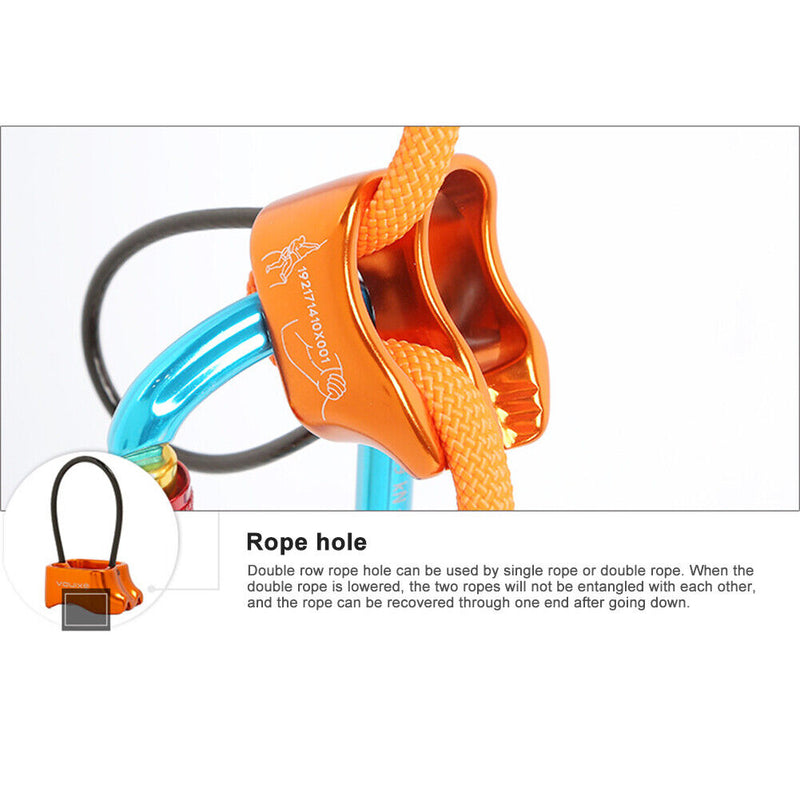 Rappel ATC Belay Device Descender Camping Rock Climbing Equipment (Orange) Newly