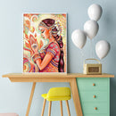 5D Full Round Drill Mosaic Craft DIY Devout Girl Diamond Painting Poster Newly