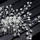 Party Handmade Crystal Hair Comb Flower Headdress Head Clip Bride Headpiece