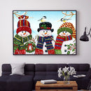 Diamond Painting Full Round Drill Three Snowman Rhinestone Modern Handmade Craft
