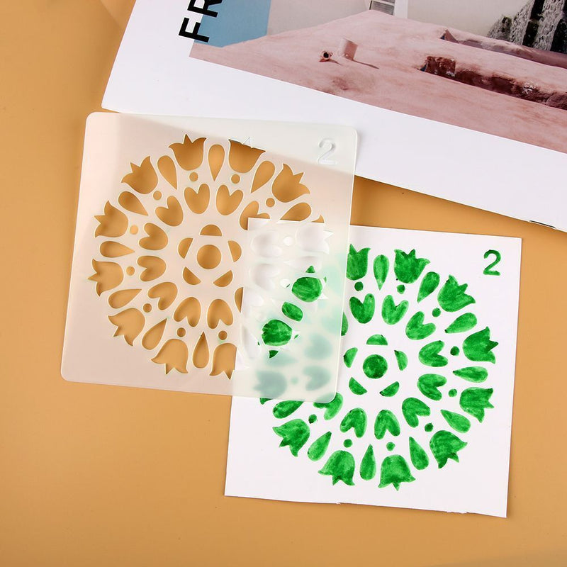 DIY Craft Painting template Mandala Auxiliary Layering Stencils Scrapbooking