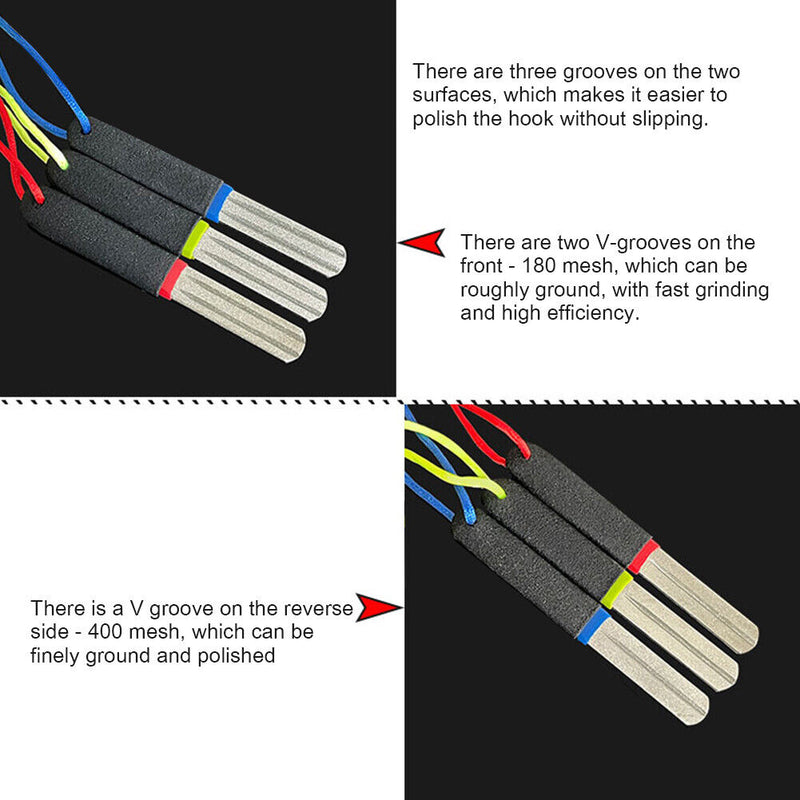 Double Groove Fishing Hook Sharpening Hone Fishing Grinding Hook Sharpener To