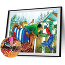 5D DIY Diamond Painting Full Round Drill Animal Mailbox Wall Decor Rhinestone