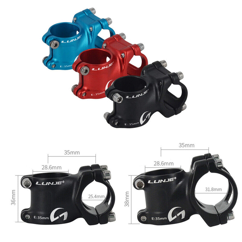Aluminum Alloy MTB Stem Short Stem for Mountain Bike (Blue 31.8mm 35mm)
