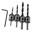 8Pcs HSS 5 Flute Countersink Drill Bit Set Screw Woodworking Chamfer Tool