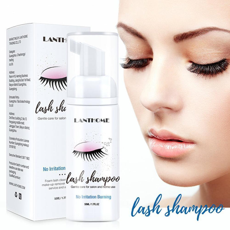 50ml Eyelash Extensions Brush Shampoo Kit Eye Lash 4E33 Makeup Cleaning K9I3