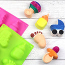 Silicone Cake Molds 6-Cavity Cartoon Pacifier Foot Mould DIY Baking Tray