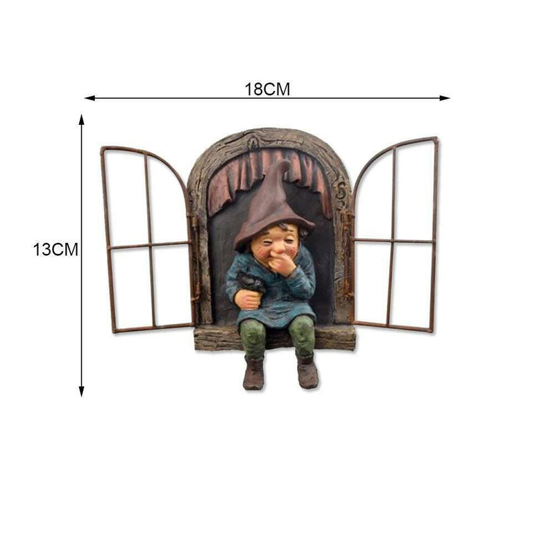 Naughty Garden Gnome Statue Elf Out The Door Tree Hugger Home Yard Decor U hot.
