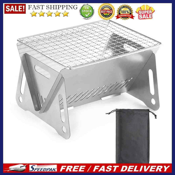 Stainless Steel Portable Folding BBQ Grill Stove Outdoor Heater Heating Burning