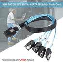 Cabledeconn G0101 MINI SAS 36P SFF 8087 to 4 SATA 7P Splitter Cable Cord
