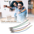 20pcs Stainless Steel Wire Keychain Screw Locking Gadget Cable Rope Keyring