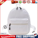 Women Solid Color Backpack Preppy Style School Nylon Mini Rucksack (White)