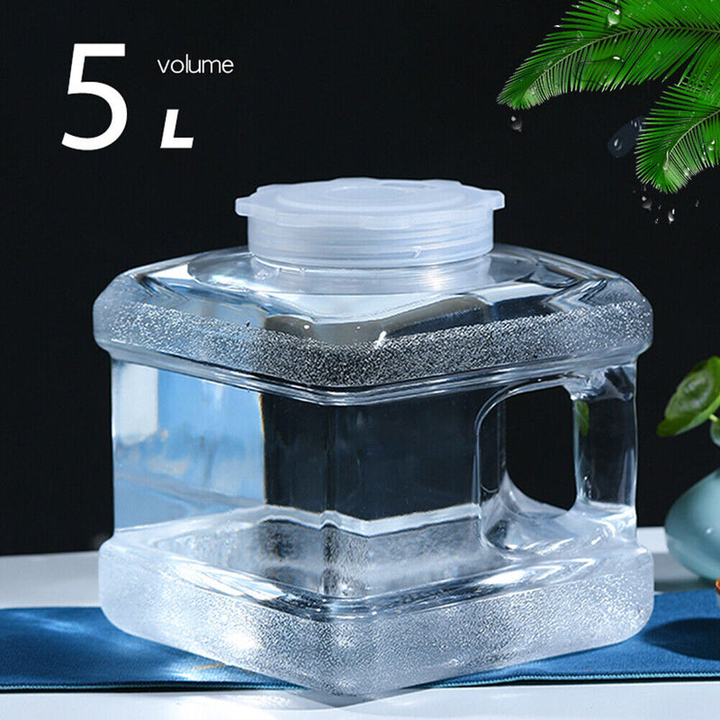 5L PC Transparent Water Bucket Portable Tea Drink Water Storage Container