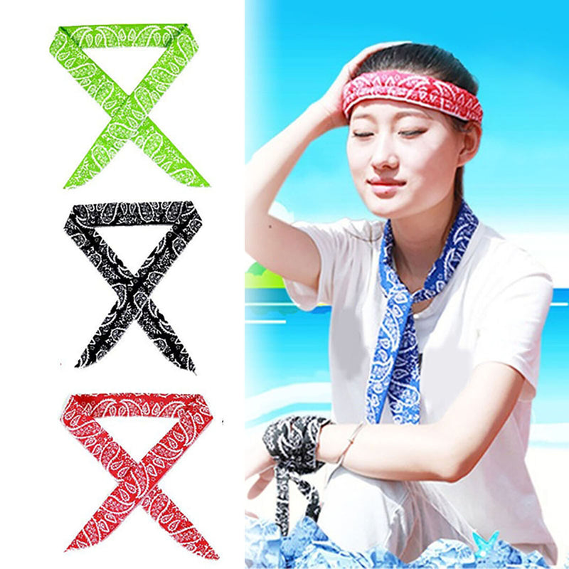 Cool Scarf Neck Wrap - Reusable Cooling Scarf Headband Bandana 5 Pcs Value