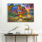 DIY Small Town Scenery Oil Paint by Numbers Coded Hand Painted Acrylic Drawin