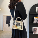 Fashion PVC Transparent Women Crossbody Bag Clear Totes Handbags (White)