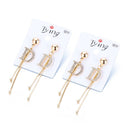 Dangle Stud Earrings Statement Drop Letter D Earrings Crystal Long Tassel