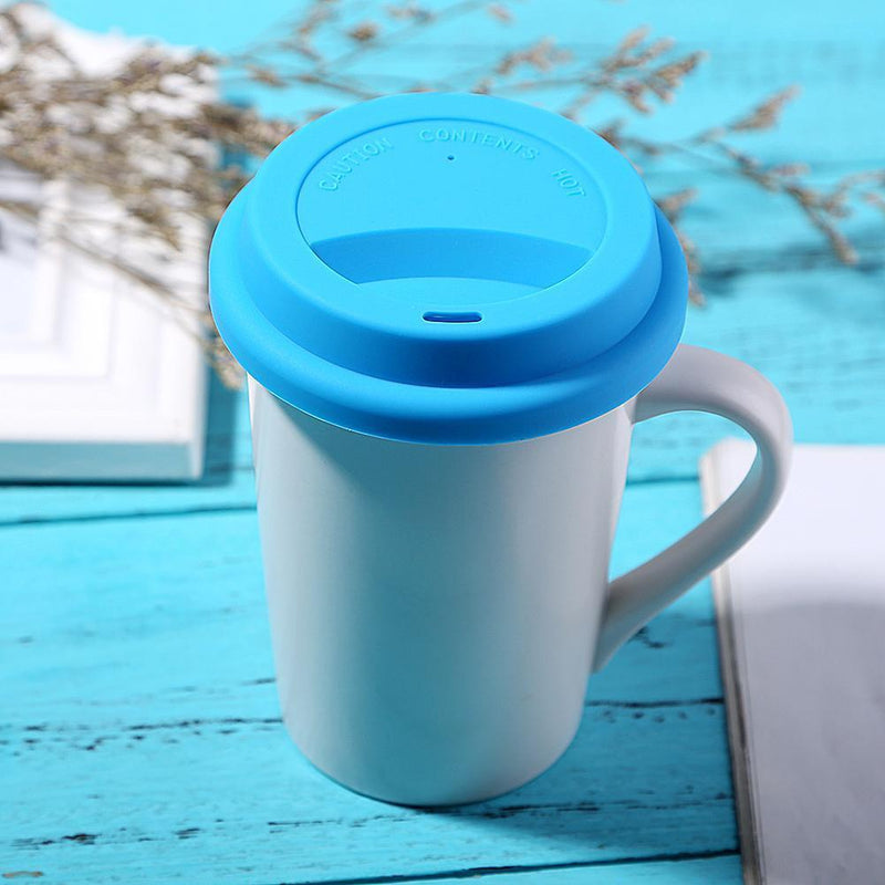 Silicone Cup Lid Reusable Anti-dust Leakproof Insulation Cup Cover (Blue)