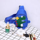 Kids Chest Bag Cute Fanny Cartoon Cross-body Money Pouch (Blue Dinosaur)