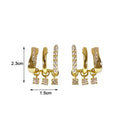 Trendy Women Jewellry Diamond Stud Sparkling Earrings Peal Ear Row Earrings