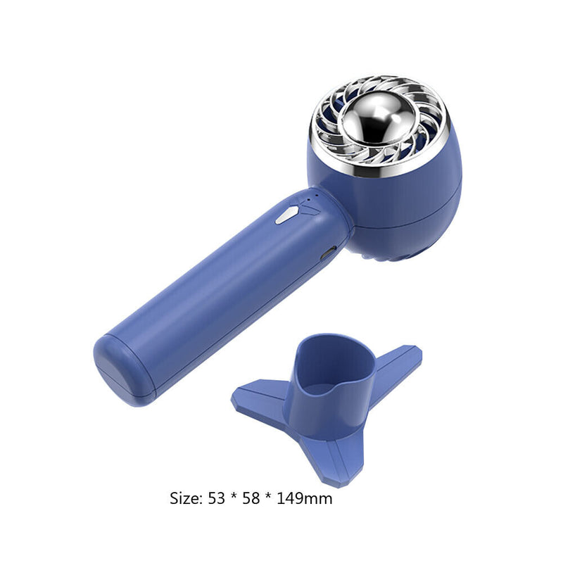 Handheld USB Mini Fan Summer Portable Outside Travel Cooling Fans (Blue)