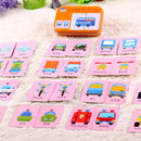 32pcs Iron Box Early Educational Cards Baby Enlightenment Toys (Traffic) Newly