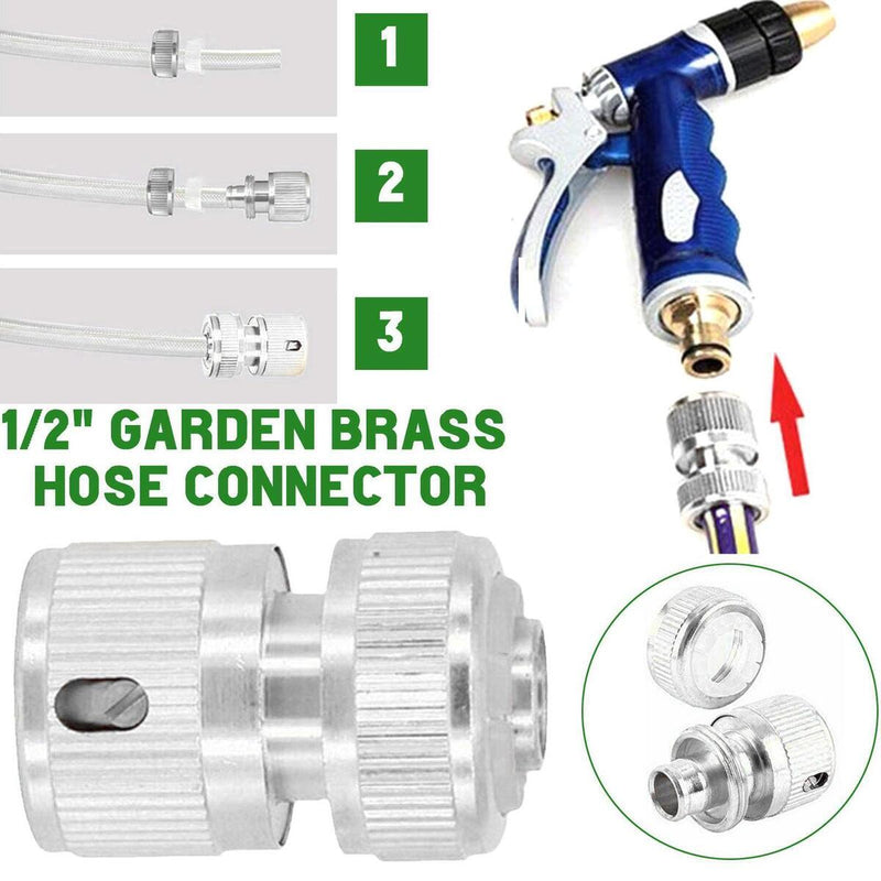 1/2" Garden Hose Quick Connect Water Hose Fit Brass Female-Male Connector T3I9