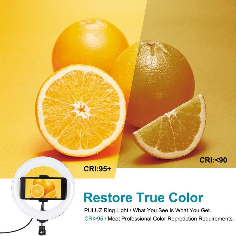 Dimmable Video Light Kits LED Ring Light with 110cm Tripod 3 Color Temperature