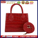Fashion Women Pure Color Alligator Pattern PU Leather Handbags Crossbody Bag